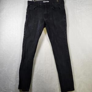 PacSun Skinny Jeans 32x32 Men Black Acid Wash Stretch Denim Grunge Streetwear‎